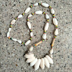 Handmade Jamaican Multi-Seashell & Beaded Necklace